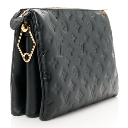 Louis Vuitton Lambskin Embossed Monogram Coussin PM Black 3 of 11