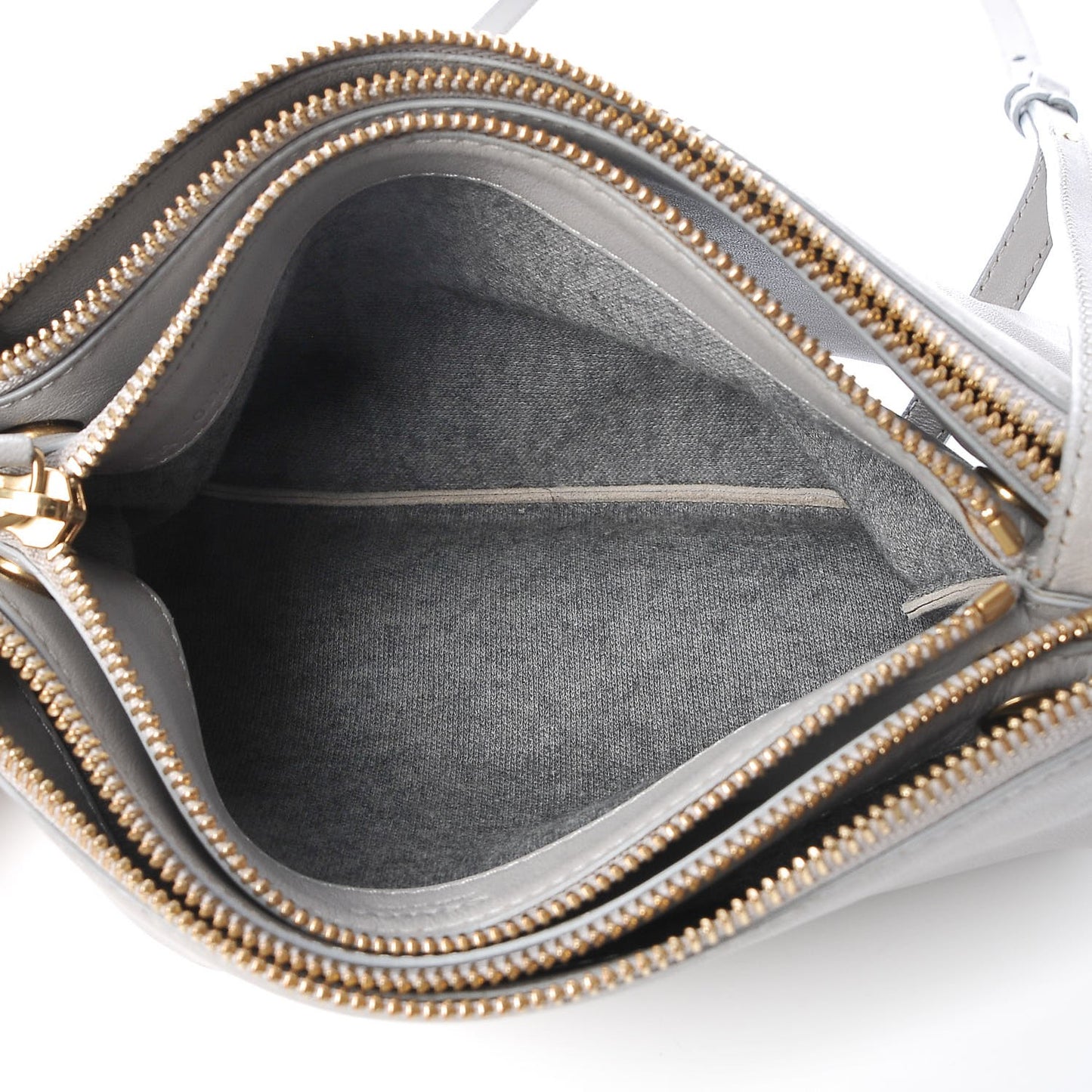 Lambskin Small Trio Crossbody Bag Gray