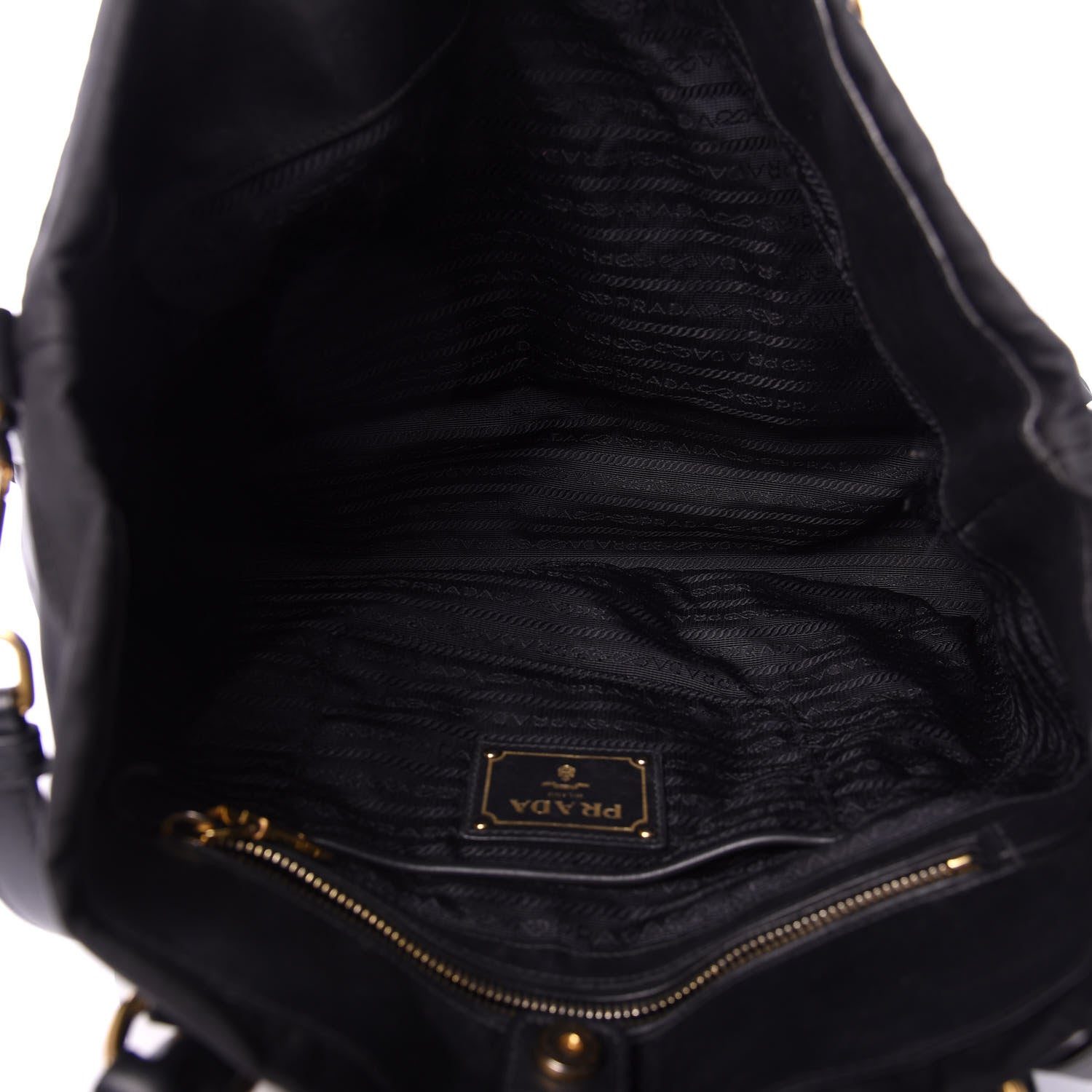 Prada Tessuto Nylon Soft Calf Tote Black 5 of 15