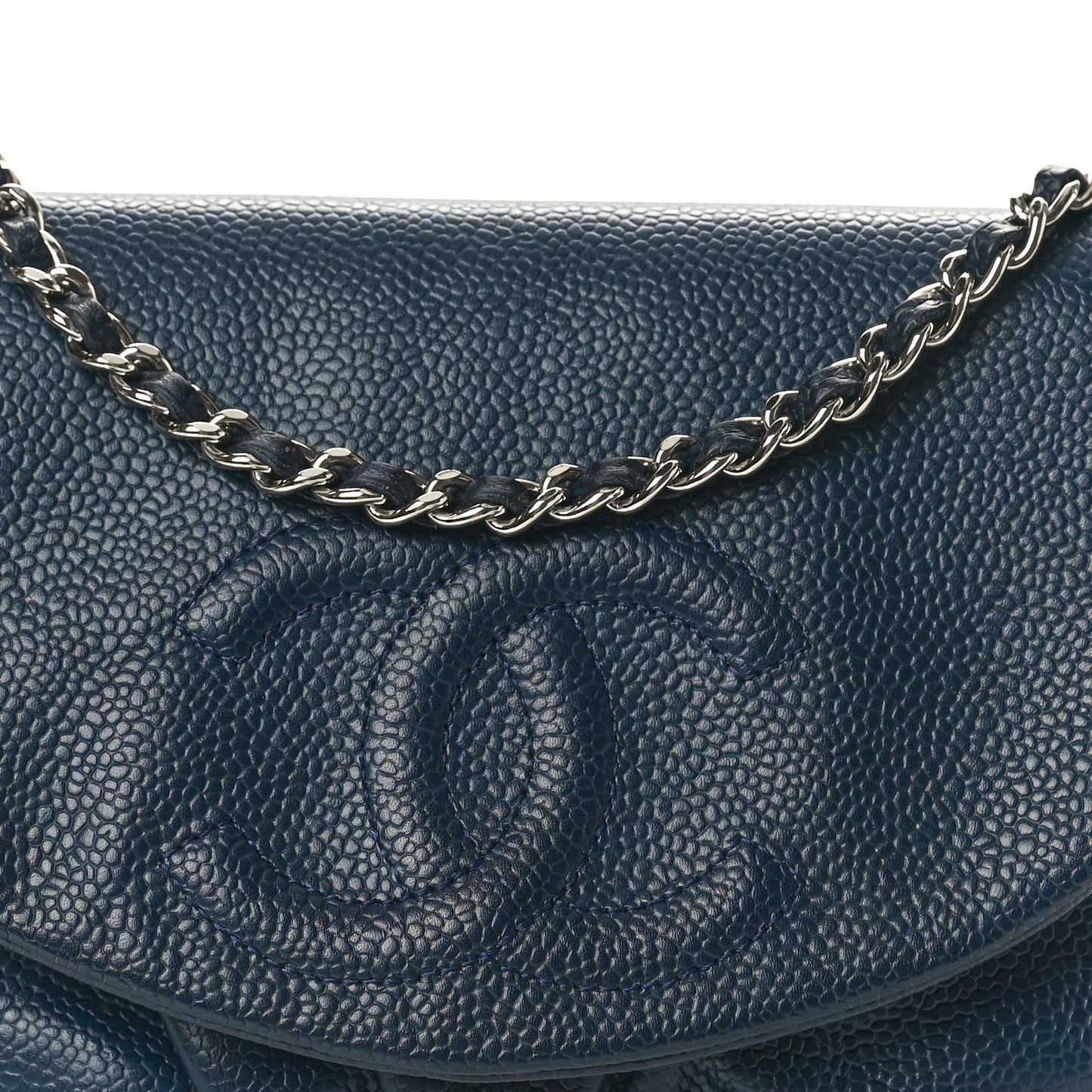 Caviar Half Moon Wallet On Chain WOC Navy