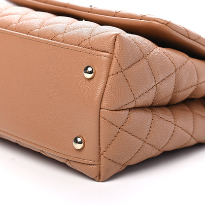 Chanel Caviar Quilted Lizard Embossed Small Coco Handle Flap Brown 9 of 10