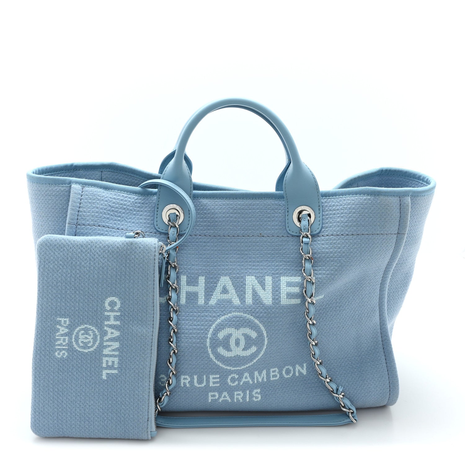 Chanel Mixed Fibers Medium Deauville Tote Light Blue 3 of 11