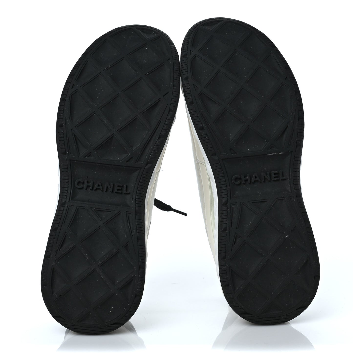 Velvet Calfskin Mixed Fibers CC Sneakers 37.5 Ivory Black