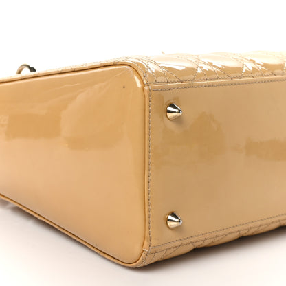 Christian Dior Patent Cannage Medium Lady Dior Beige 9 of 11