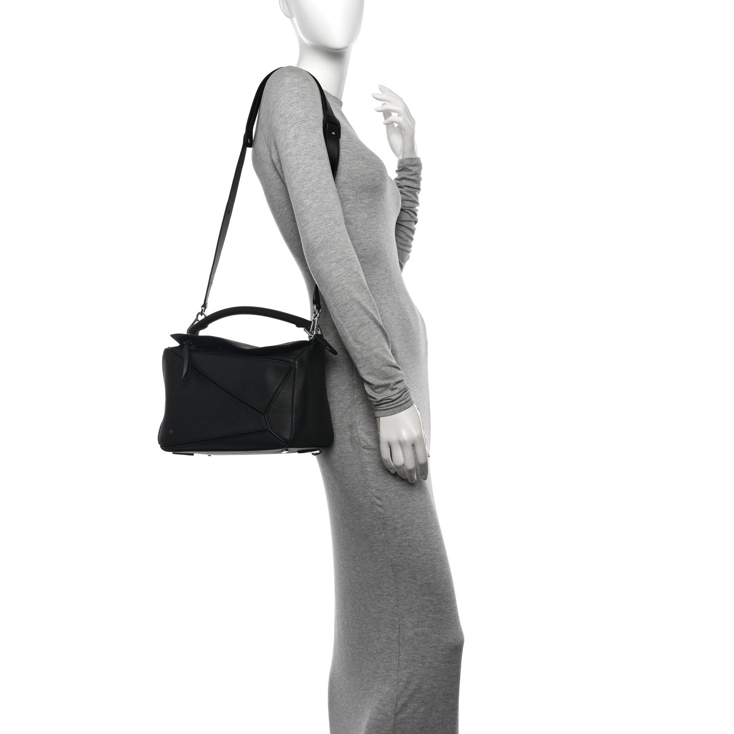 Loewe Calfskin Medium Puzzle Bag Black 2 of 12