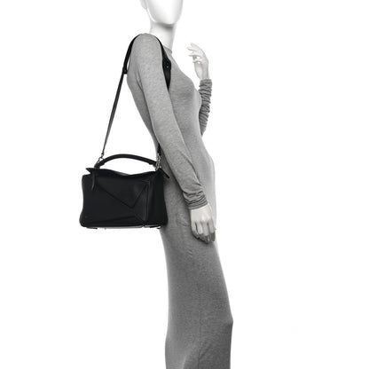 Loewe Calfskin Medium Puzzle Bag Black 2 of 12