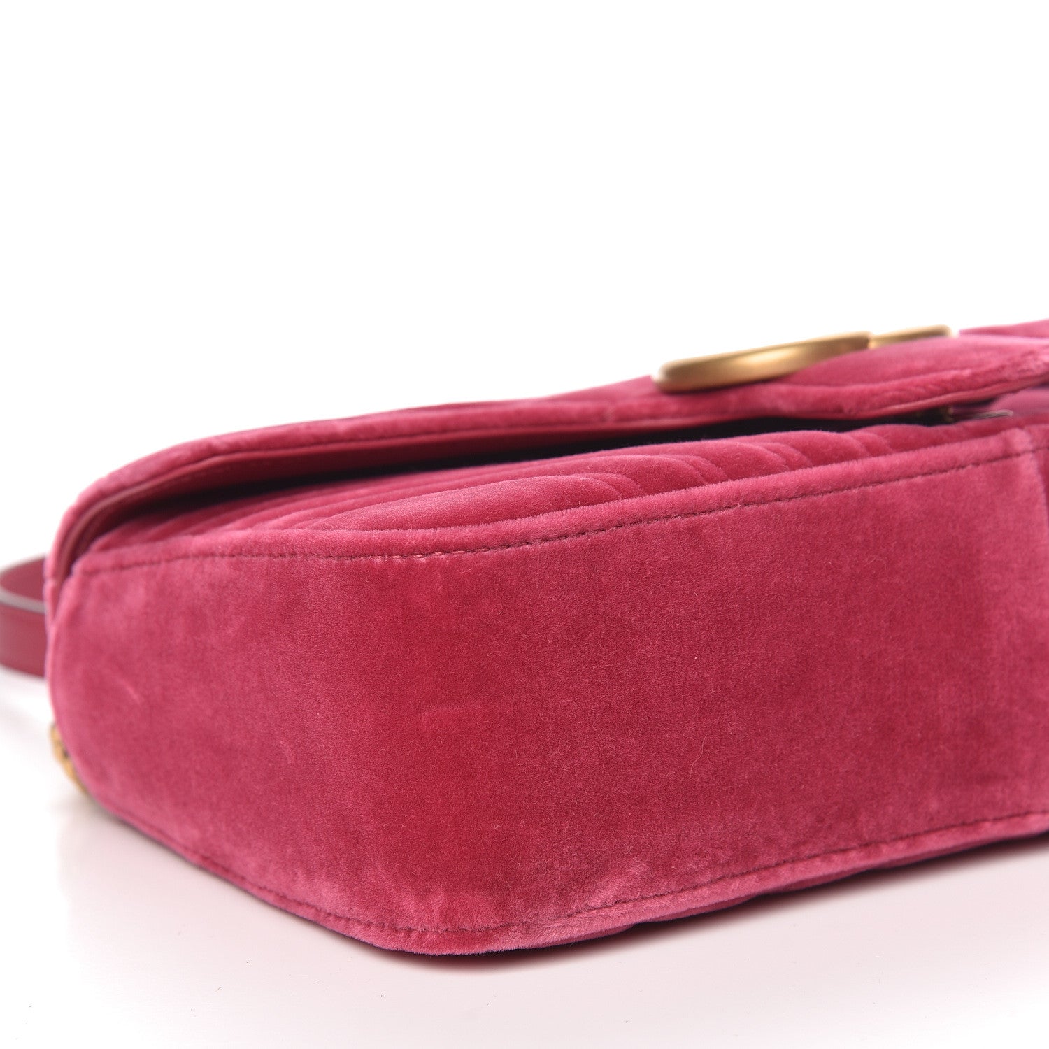Gucci Velvet Matelasse Small GG Marmont Shoulder Bag Light Raspberry Rose 8 of 10