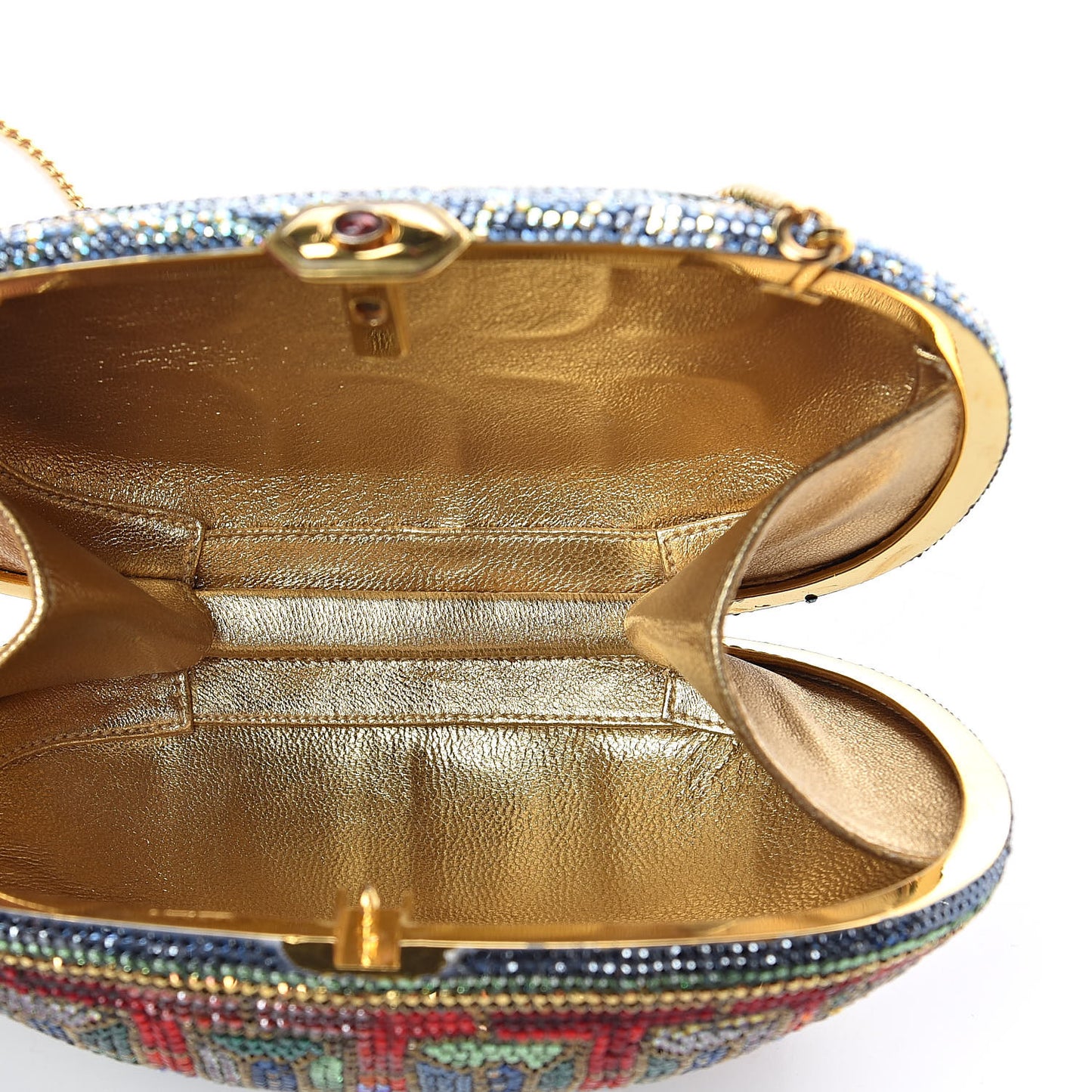 Crystal Turtle Minaudiere Clutch Multicolor