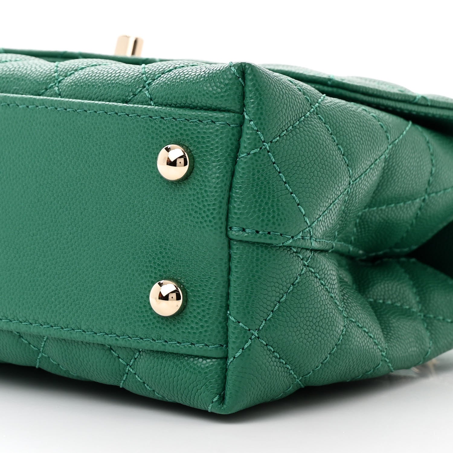 Chanel Caviar Quilted Mini Coco Handle Flap Green 11 of 12