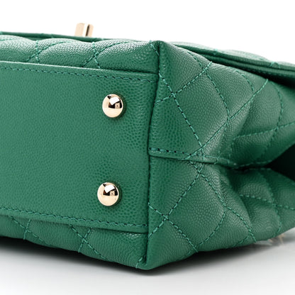 Chanel Caviar Quilted Mini Coco Handle Flap Green 11 of 12