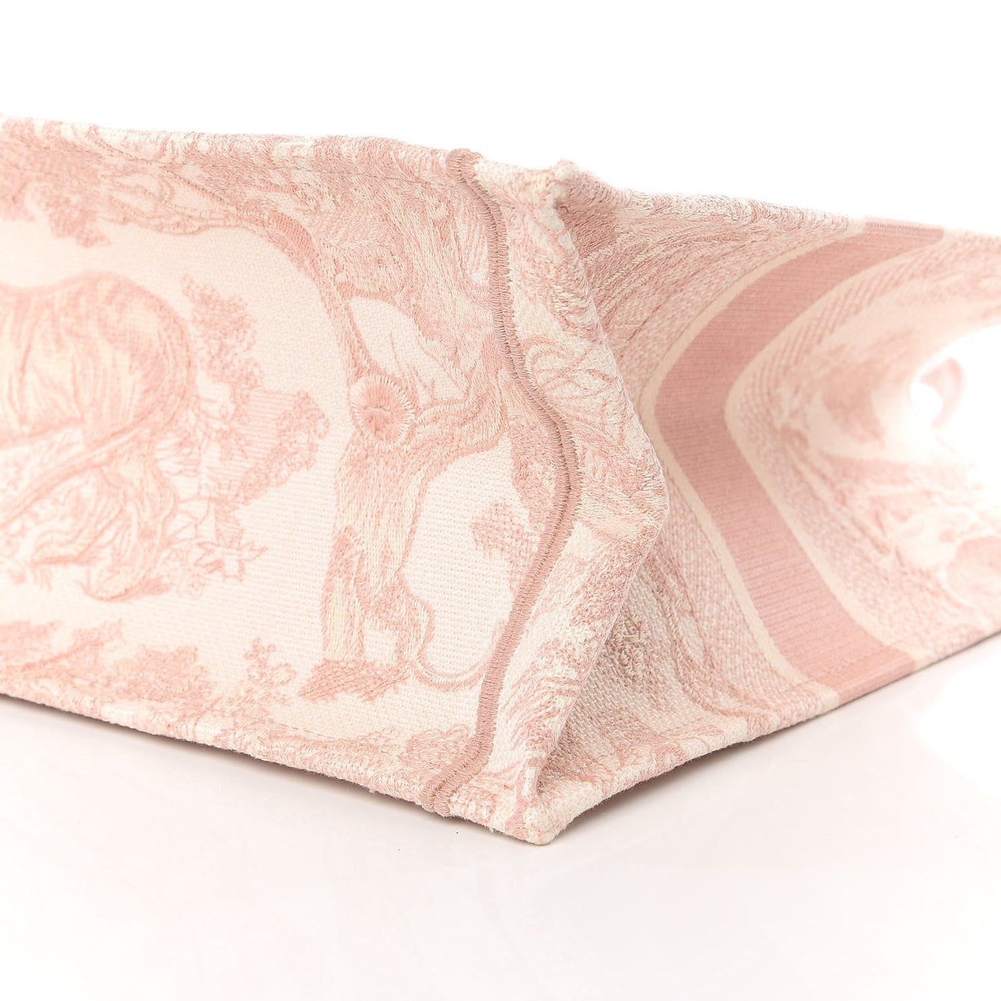 Canvas Embroidered Medium Dioriviera Toile De Jouy Book Tote Rose