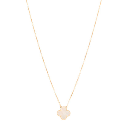 Van Cleef & Arpels 18K Yellow Gold Mother of Pearl Vintage Alhambra Pendant Necklace 1 of 6