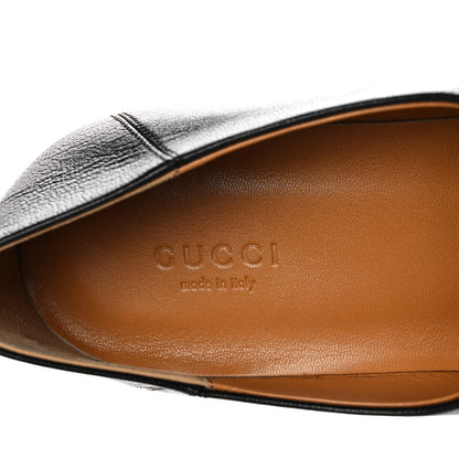 Gucci Goatskin Womens Horsebit Mid-Heel Loafers 39 Black 7 of 14