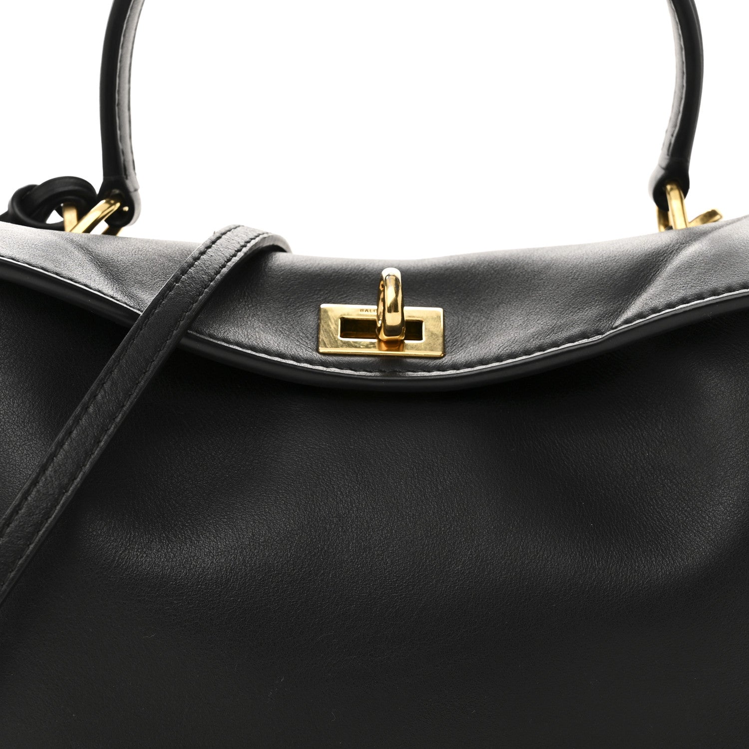 Balenciaga Natural Smooth Calfskin Mini Rodeo Top Handle Handbag Black 7 of 10