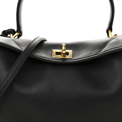Balenciaga Natural Smooth Calfskin Mini Rodeo Top Handle Handbag Black 7 of 10