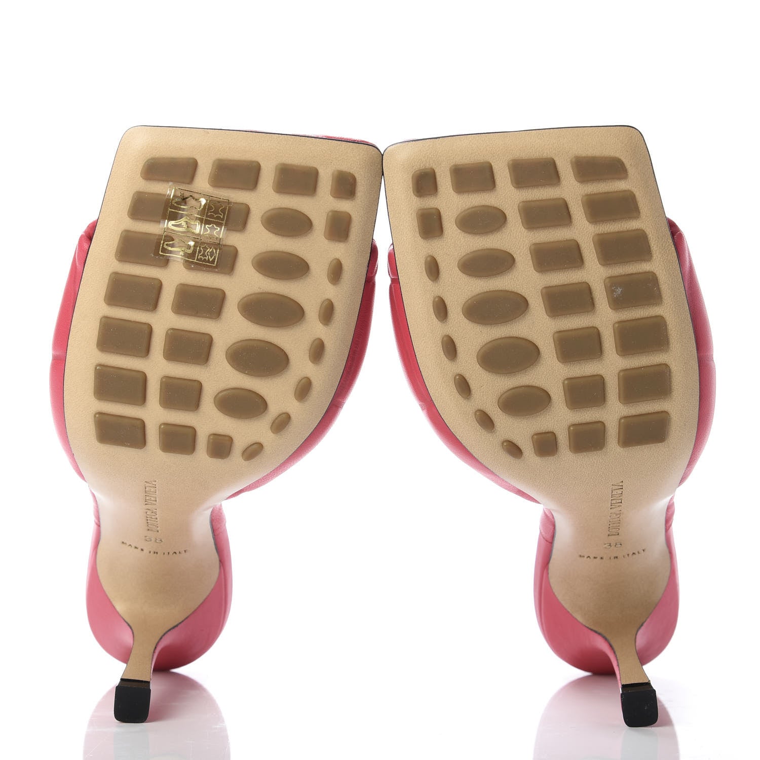 Bottega Veneta Nappa Quilted Rubber Lido Mule Sandals 38 Lollipop 5 of 9