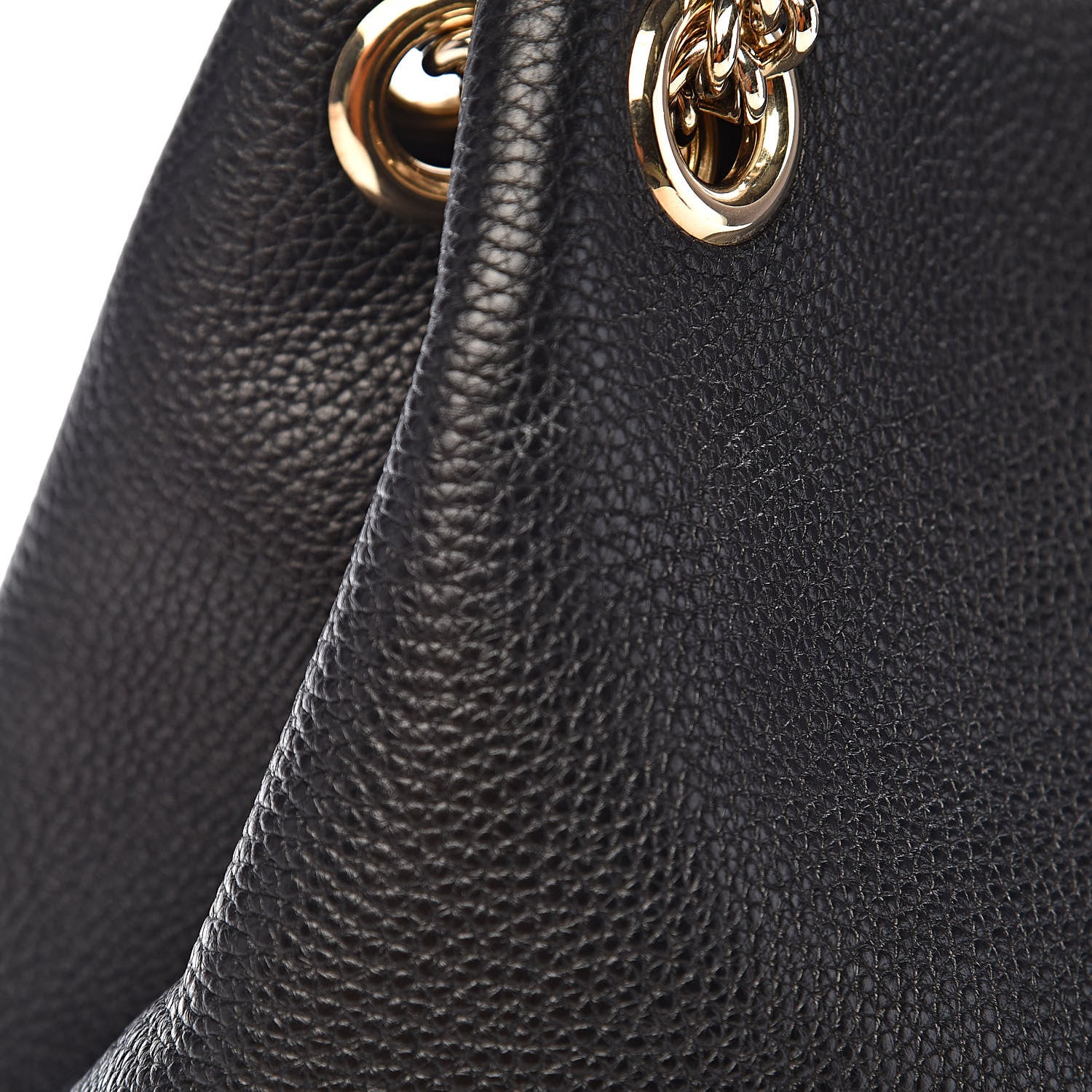 Gucci Pebbled Calfskin Medium Soho Chain Shoulder Bag Black 8 of 13