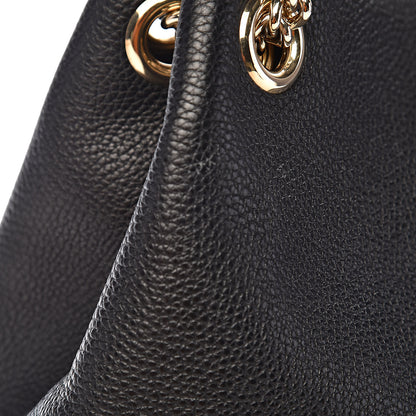 Gucci Pebbled Calfskin Medium Soho Chain Shoulder Bag Black 8 of 13