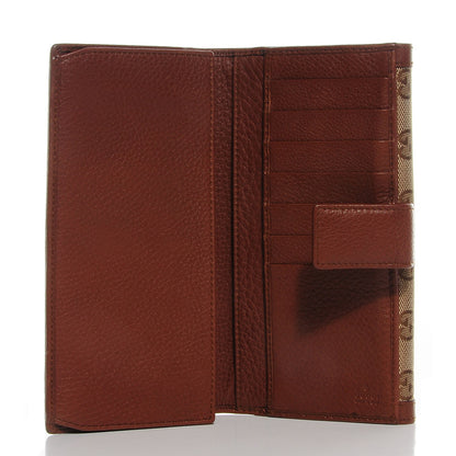 Gucci Monogram Cellarius Calfskin Bella Continental Wallet Beige Ebony Cuir 5 of 8