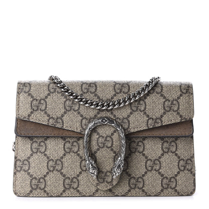 Gucci GG Supreme Monogram Super Mini Dionysus Shoulder Bag Taupe 1 of 11