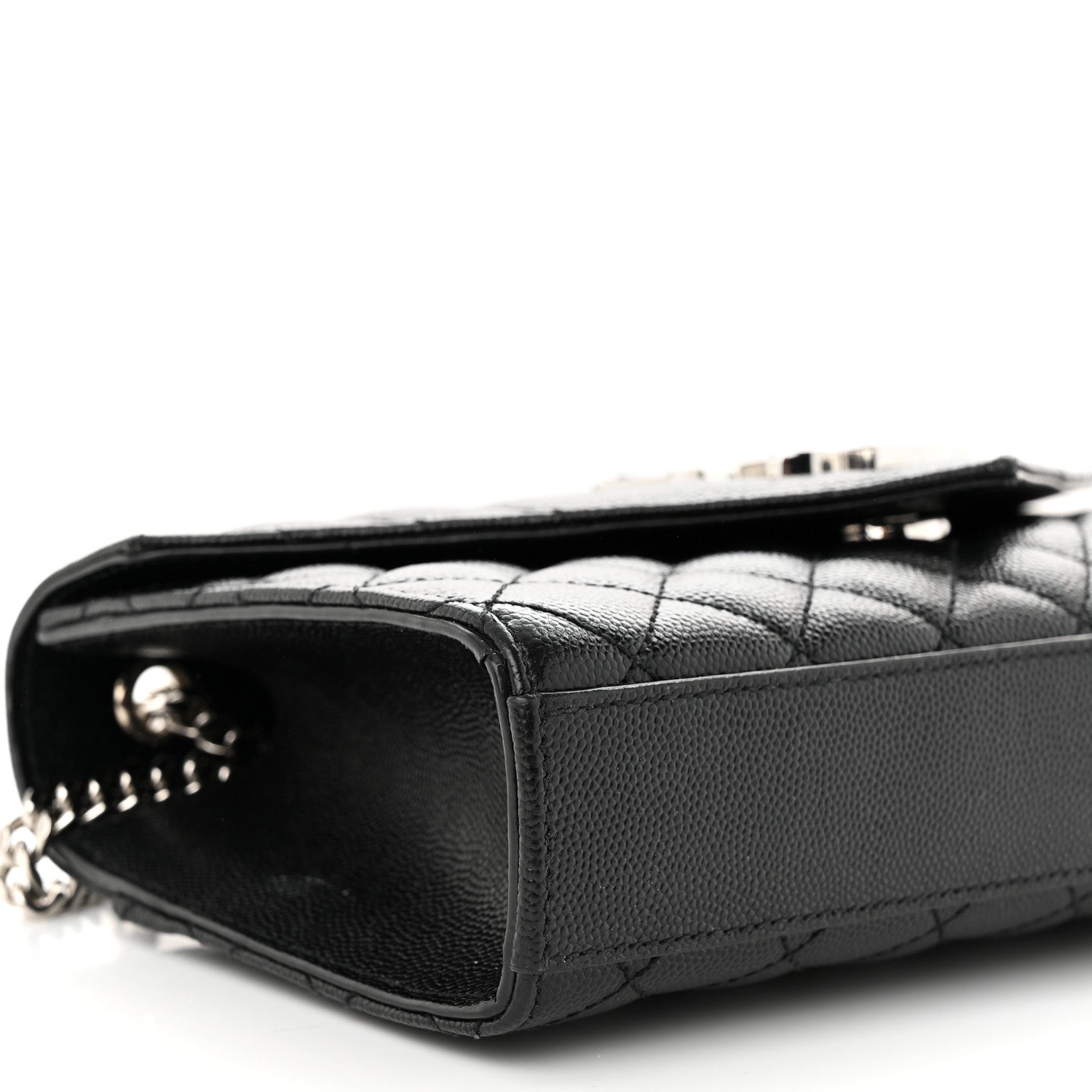 Saint Laurent Grain De Poudre Textured Mixed Matelasse Triquilt Small Monogram Satchel Black 8 of 10