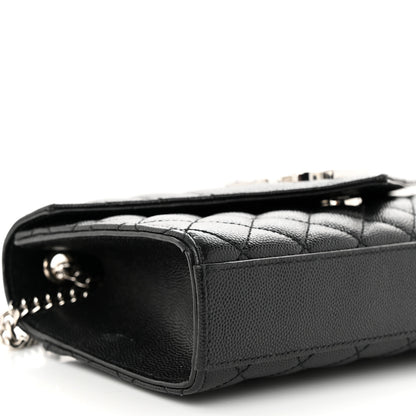 Saint Laurent Grain De Poudre Textured Mixed Matelasse Triquilt Small Monogram Satchel Black 8 of 10