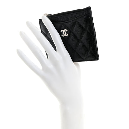 Chanel Caviar Quilted CC Zip Card Holder Black 2 of 8