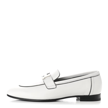 Hermes Calfskin Womens Paris Loafers 36.5 White 1 of 9