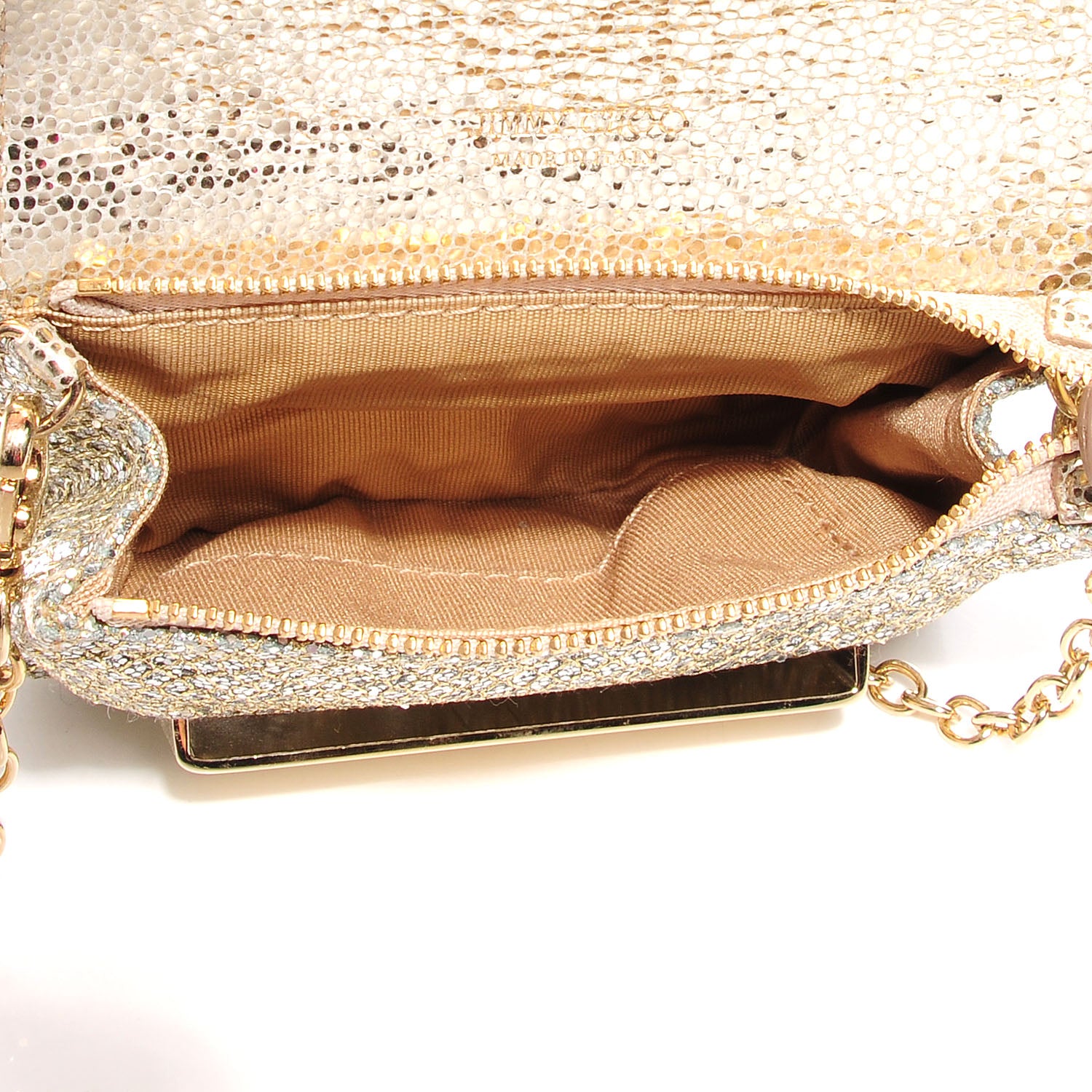 Jimmy Choo Glitter Fabric Mini Rebel Crossbody Bag Gold 6 of 8