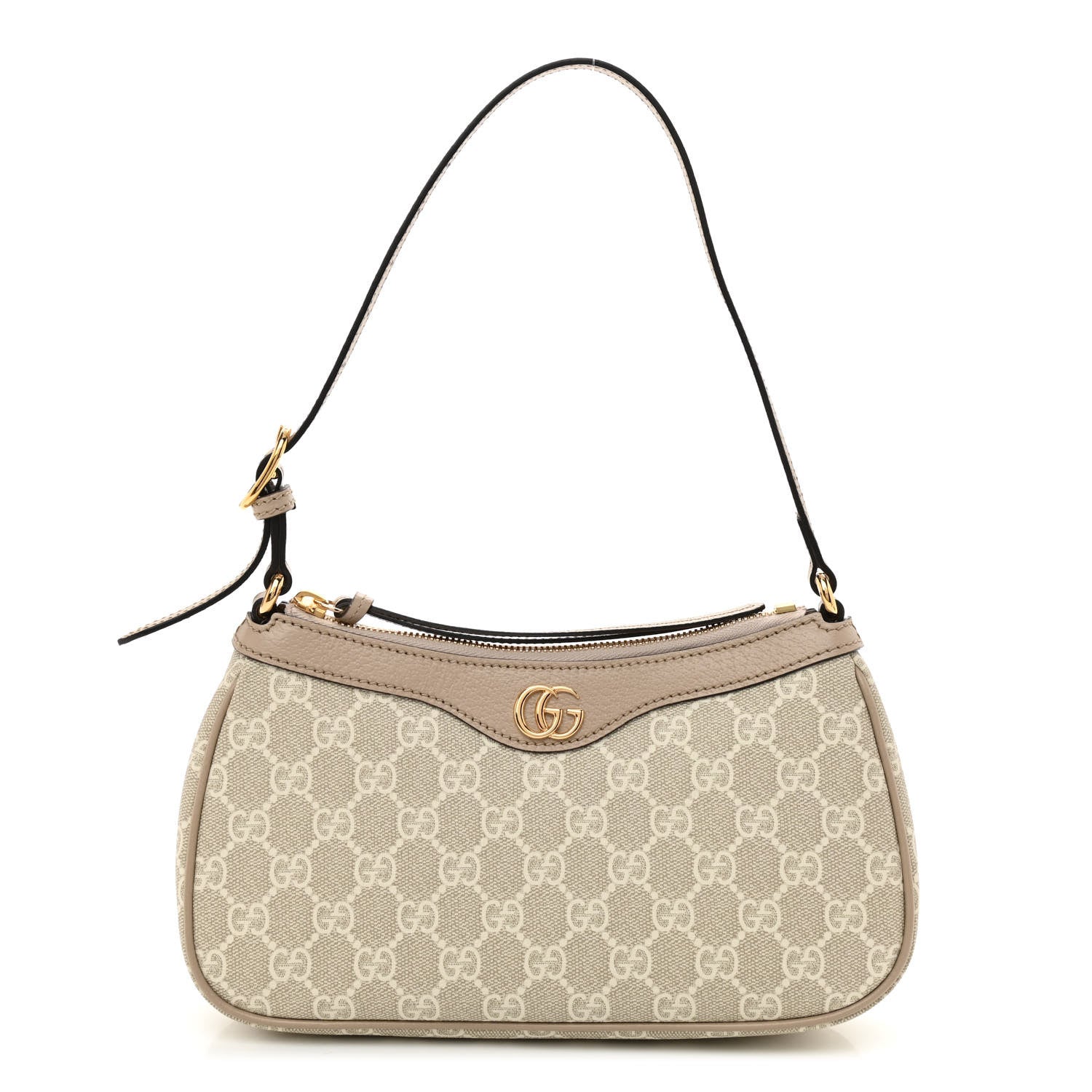 Gucci GG Supreme Monogram Textured Dollar Calfskin Small Ophidia Hobo Beige Mystic White Oatmeal 1 of 8