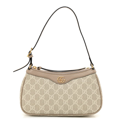 Gucci GG Supreme Monogram Textured Dollar Calfskin Small Ophidia Hobo Beige Mystic White Oatmeal 1 of 8