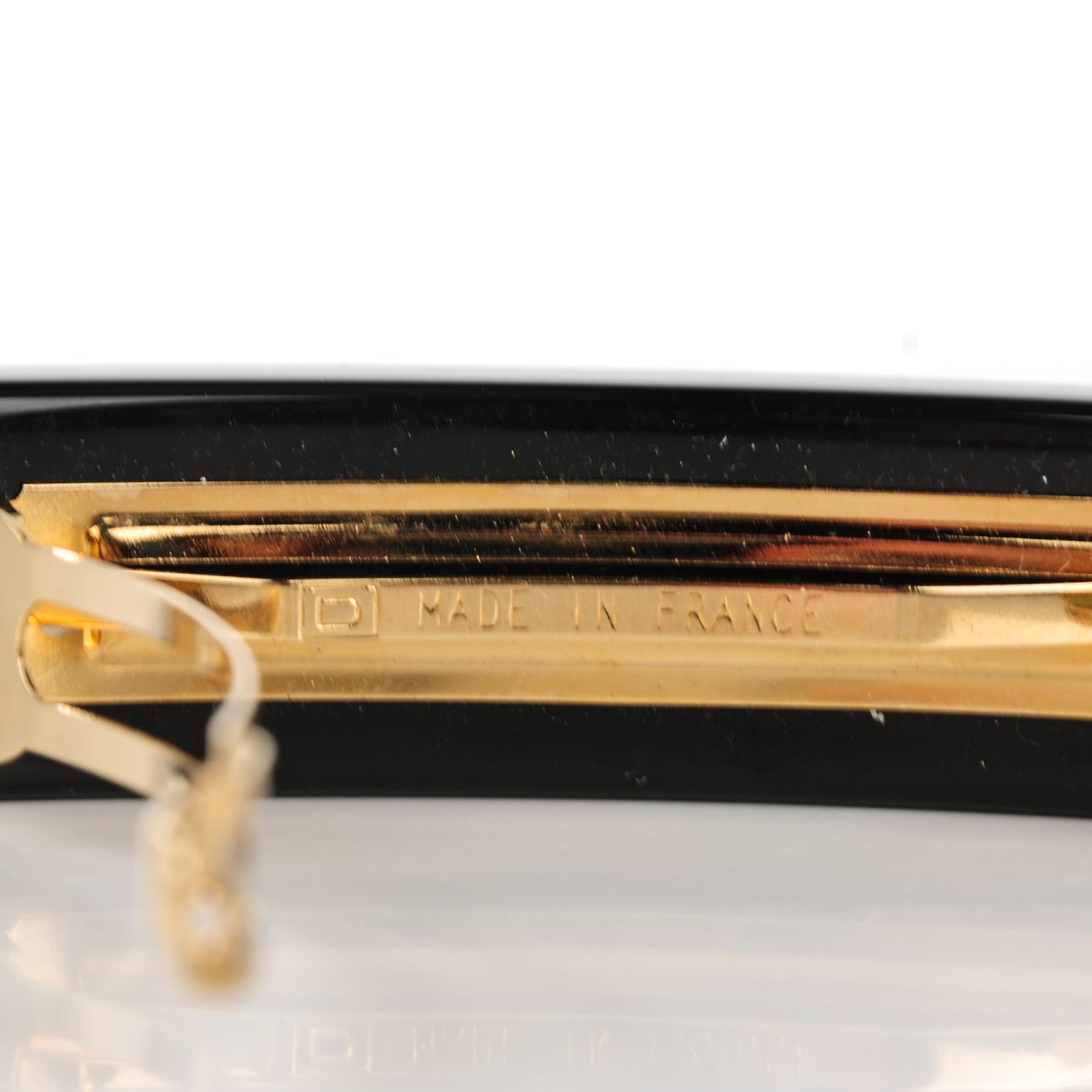 Resin Swarovski Crystal Inclusion Barrette GM Black