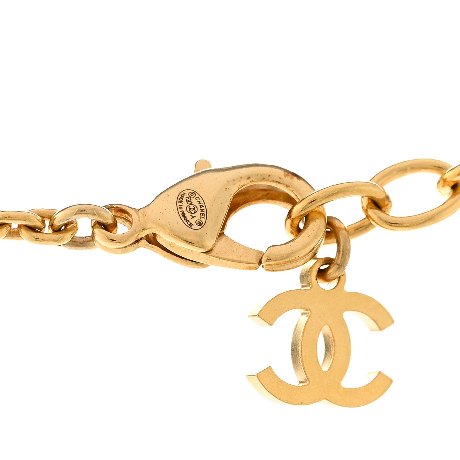 Chanel Crystal Sparkling Wheat CC Necklace Gold 5 of 6