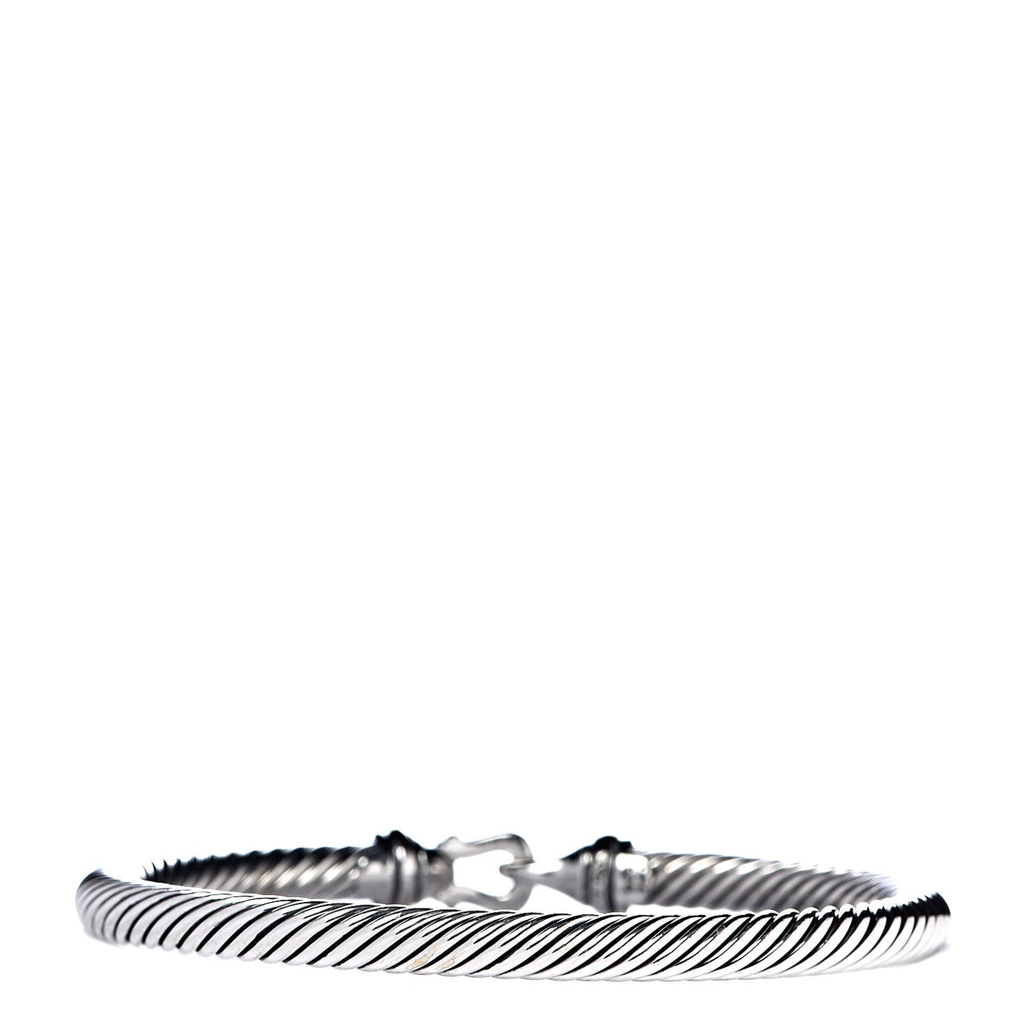 Sterling Silver 18K Yellow Gold 5mm Cable Classic Buckle Bracelet