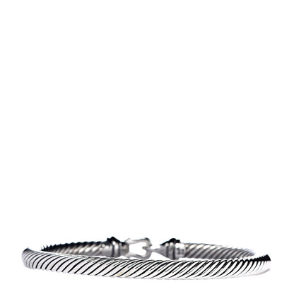 David Yurman Sterling Silver 18K Yellow Gold 5mm Cable Classic Buckle Bracelet 3 of 4