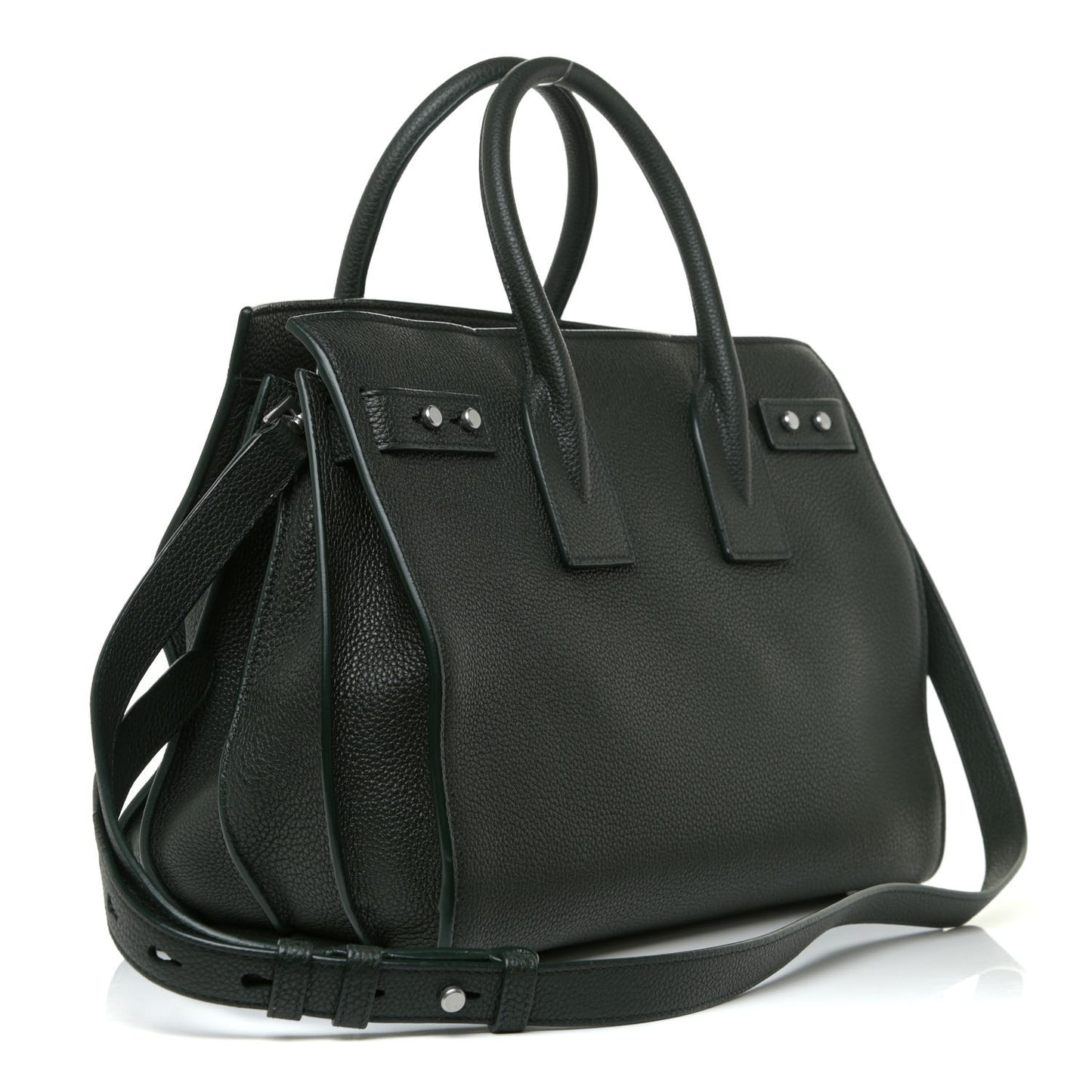 Grained Calfskin Small Supple Sac De Jour Dark Vert