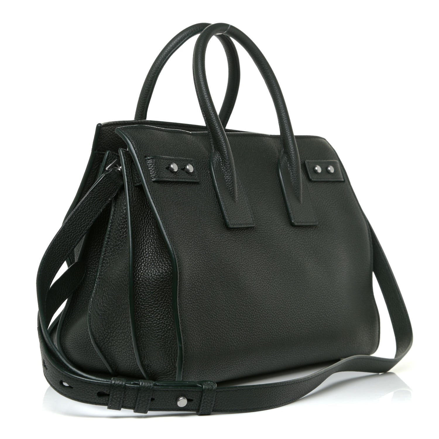 Saint Laurent Grained Calfskin Small Supple Sac De Jour Dark Vert 3 of 16