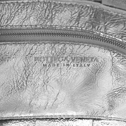 Bottega Veneta Metallic Lambskin Maxi Intrecciato Cassette Crossbody Bag Silver 6 of 8