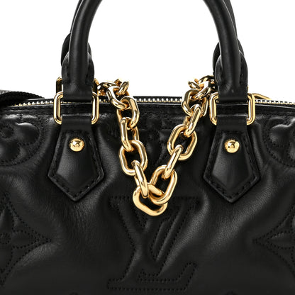 Louis Vuitton Calfskin Bubblegram Papillon BB Black 6 of 10