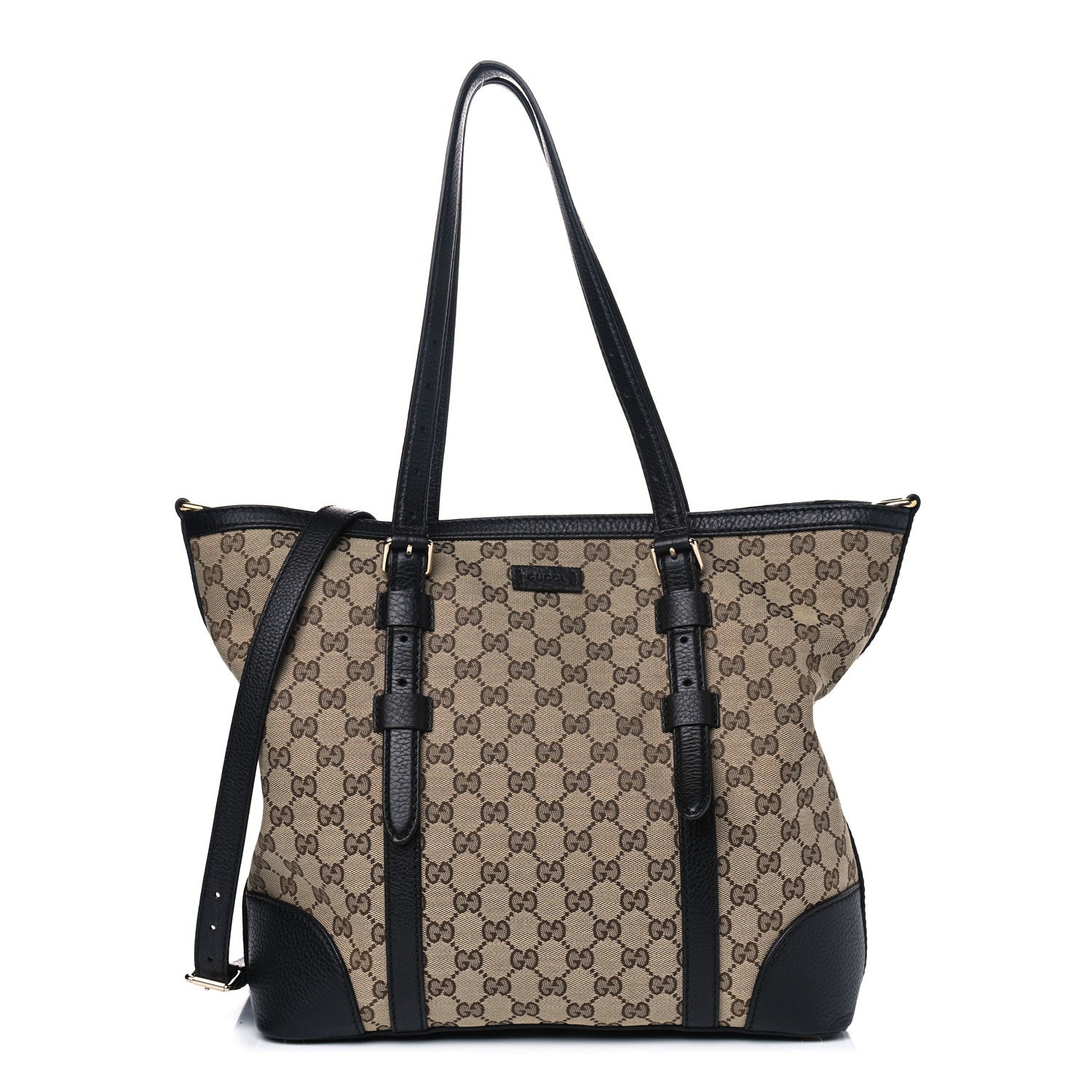 Gucci Monogram Cellarius Calfskin Tote Beige Ebony Black 1 of 11