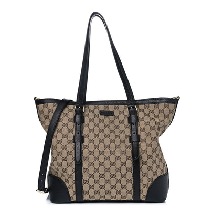 Gucci Monogram Cellarius Calfskin Tote Beige Ebony Black 1 of 11