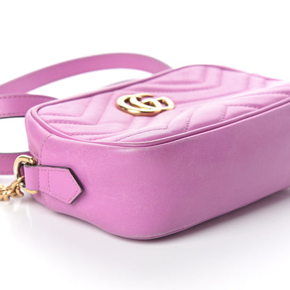 Gucci Calfskin Matelasse Mini GG Marmont Chain Shoulder Bag Candy Mousse 7 of 8
