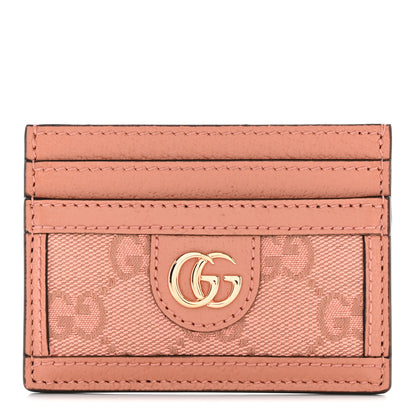 Gucci Monogram Textured Dollar Calfskin Ophidia Card Holder Cloche Rose Pink 1 of 8