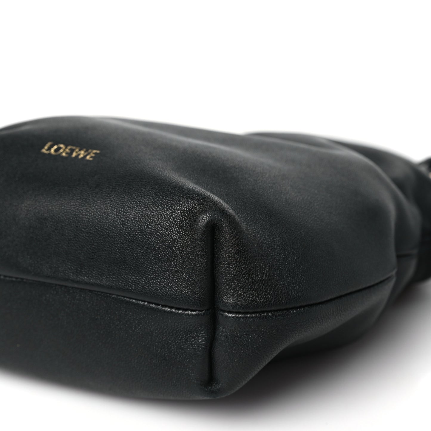 Mellow Nappa Donut Chain Mini Flamenco Knot Clutch Black