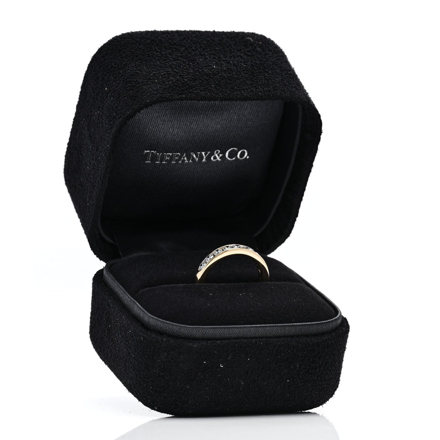 18K Yellow Gold 3mm Half Circle Channel-Set Band Ring 44 3