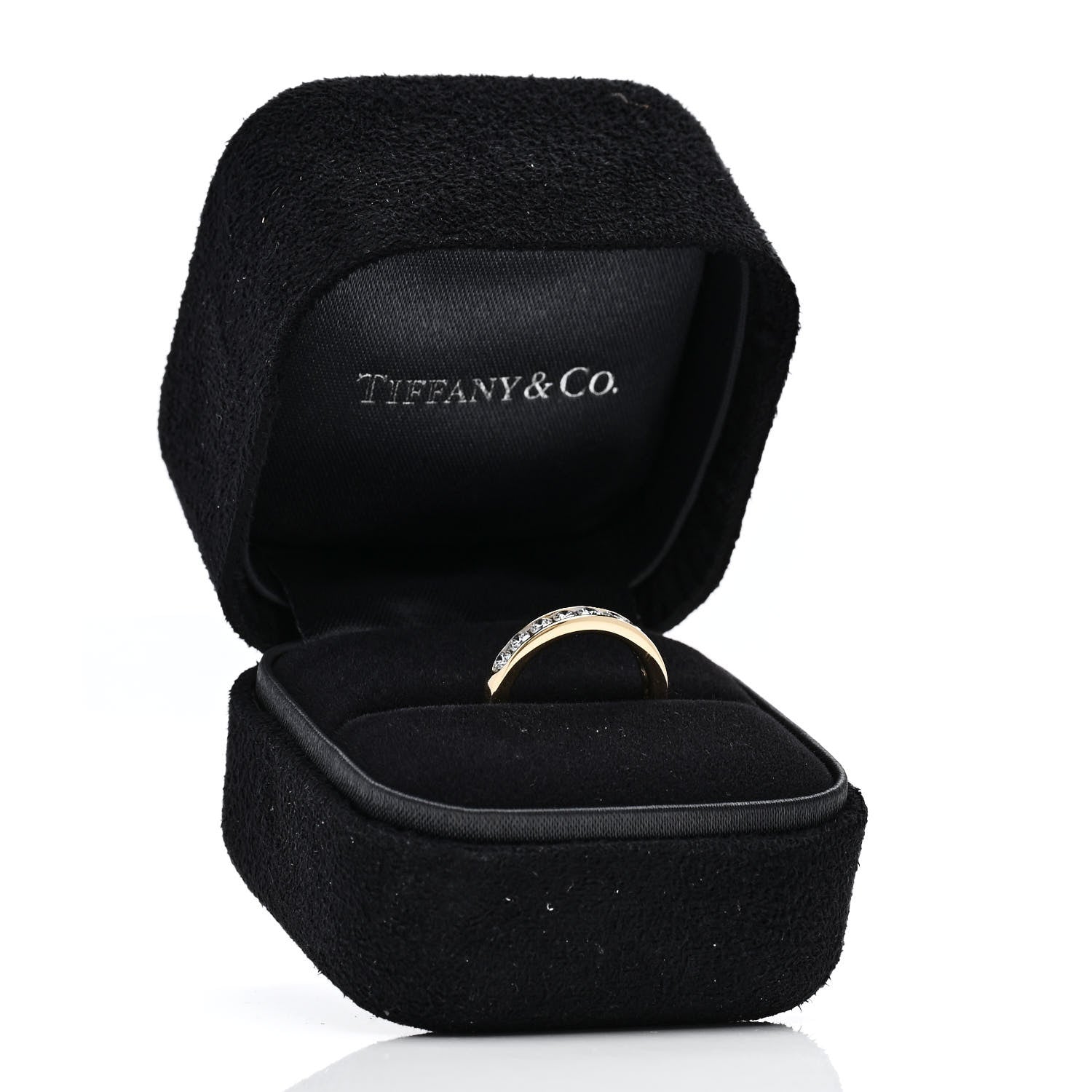 Tiffany 18K Yellow Gold 3mm Half Circle Channel-Set Band Ring 44 3 7 of 7