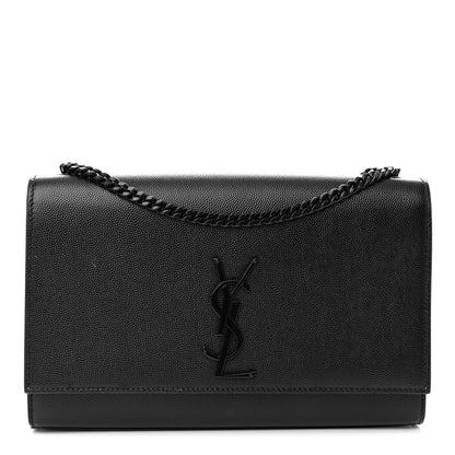 Saint Laurent Grain De Poudre Medium Classic Monogram Monochrome Kate Satchel Black 1 of 11