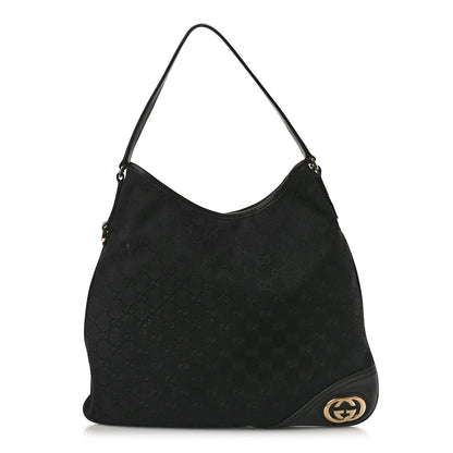 Gucci Monogram Medium New Britt Hobo Black 1 of 12