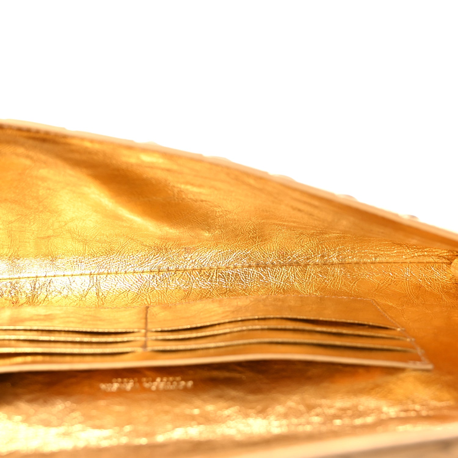 Bottega Veneta Metallic Lambskin Intrecciato Long Andiamo Top Handle Clutch Gold 5 of 7