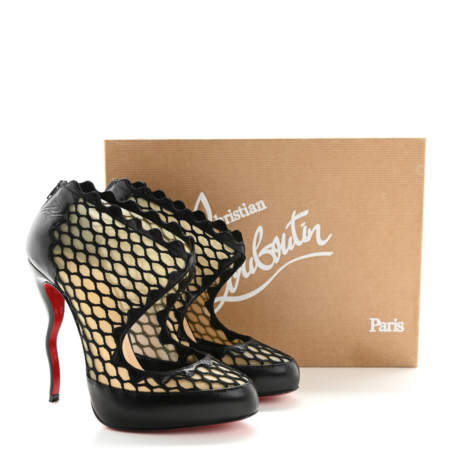 Christian Louboutin Nappa Violet 120 Mesh Ankle Boots 37 Black 13 of 13
